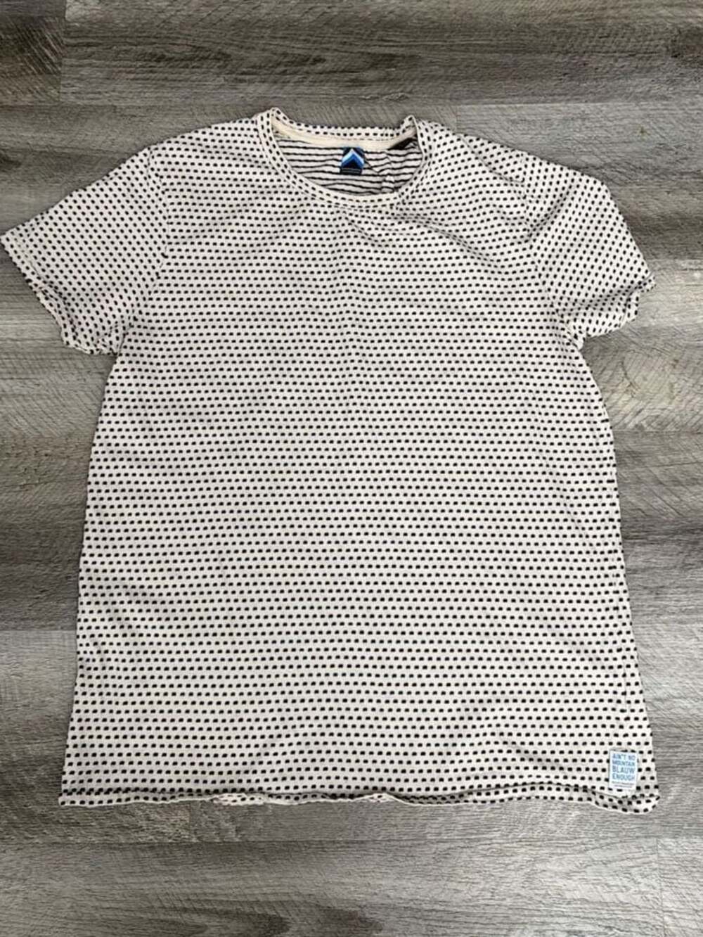 Scotch & Soda Blauw Men's Geometric Pattern Jacquard Knit T-Shirt